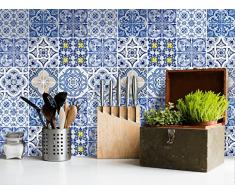 creatisto Fliesen-Aufkleber Fliesenfolie u. Fliesensticker I Dekosticker Badezimmer-Fliesen Küchen-Fliesen selbstklebend - Fliesen renovieren o. Fliesenfarbe I 15x15 cm - Motiv Klassisch - 36 Stück