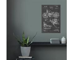 artboxONE Poster 60x40 cm Sport Sport / Motorsport Retro Motorrad patent schwarz hochwertiger Design Kunstdruck - Bild Sport Sport / Motorsport von Artkuu