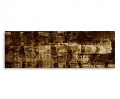 150x50cm Wandbild Panorama Fotoleinwand Bild in Sepia Abstrakt Acrylgemälde mit Pinsel