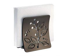 mDesign Serviettenhalter Blattverzierung für Arbeitsplatte Küche oder für Esstisch - Bronze - aus Stahl