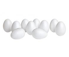 10er-Set Styropor-Eier 10x7,5cm weiß Osterei Deko-Ei zum Bemalen oder Bekleben
