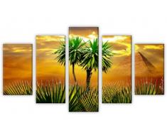 Wandbilder Afrika Palmen Pyramide Leinwandbild 5-Teilig: 175x100 cm