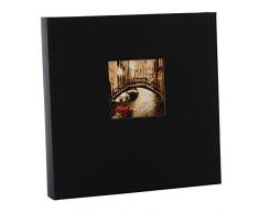 Goldbuch Fotoalbum mit Fensterausschnitt, Bella Vista, 25 x 25 cm, 60 weiße Seiten mit Pergamin-Trennblättern, Leinen, Schwarz, 24897