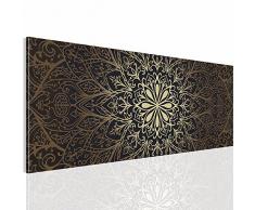 Bilder Mandala Abstrakt Wandbild Vlies - Leinwand Bild XXL Format Wandbilder Wohnzimmer Wohnung Deko Kunstdrucke Braun 1 Teilig - MADE IN GERMANY - Fertig zum Aufhängen 107412a