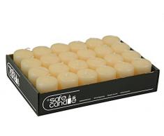 Kleine Stumpenkerze - 24 Stück - Höhe 6cm / Durchmesser 4cm - Farbe: Creme - Safe Candle