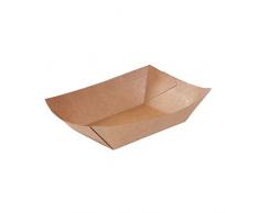 BIOZOYG Kraftkarton Schalen Fingerfood Einweg Schiffchen mit Biobeschichtung I einweggeschirr biologisch abbaubar I Servierschale Dipschälchen I to Go Snackschale 400 ml 250 Stück