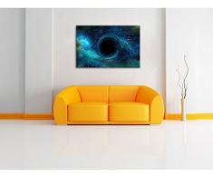 Schwarzes Loch im Weltall, Format: 100x70 auf Leinwand, XXL riesige Bilder fertig gerahmt mit Keilrahmen, Kunstdruck auf Wandbild mit Rahmen, günstiger als Gemälde oder Ölbild, kein Poster oder Plakat
