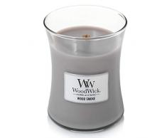 WoodWick mittelgroße Duftkerze im Sanduhrglas mit knisterndem Docht, Wood Smoke, bis zu 60 Stunden Brenndauer