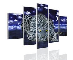 Bilder 150 x 100 cm - Leopard Afrika Bild - Vlies Leinwand - Kunstdrucke -Wandbild - XXL Format - mehrere Farben und Größen im Shop - Fertig Aufgespannt !!! 100% MADE IN GERMANY !!! - 000353c