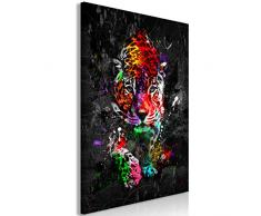 murando - Bilder Leopard 80x120 cm Vlies Leinwandbild 1 TLG Kunstdruck modern Wandbilder XXL Wanddekoration Design Wand Bild - Tiere Afrika Farbflecken g-A-0244-b-a