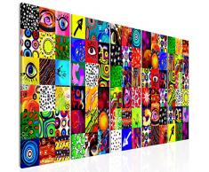 decomonkey Bilder Abstrakt 200x80 cm 5 Teilig Leinwandbilder Bild auf Leinwand Wandbild Kunstdruck Wanddeko Wand Wohnzimmer Wanddekoration Deko modern bunt Abstrakt Kunst
