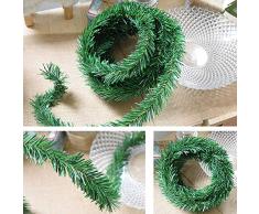 Tannengirlande grün, 550cm Weihnachtsgirlande Weihnachtsdekoration aus PVC, täuschend echt - künstliche Dekogirlande im Tannengrün Dekoration für Haus & Garten Treppe Kamine Wand Türöffnung Xmas Tree