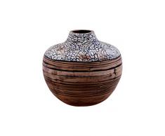 MYFAVORITES Elegante Bambus Vase mit Eierschaleneinlage – Höhe 20cm
