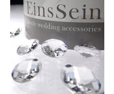 EinsSein 1000x Diamantkristalle 12mm klar Dekoration Streudeko Konfetti Tischdeko Hochzeit Diamanten Diamant Glas groß Geburtstag