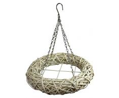 Manufaktur Lichtbogen Hängekranz aus Weide weiß Ø 40 cm mit Kette zum aufhängen Weidenkranz