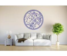 INDIGOS 4051095463894 Wandtattoo / Wandsticker - d127 sexy Frau Ornament , Vinyl, blau, 40 x 39 x 1 cm