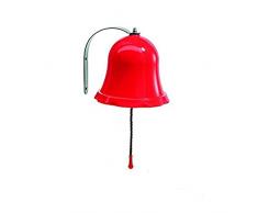 Gartenpirat Glocke rot aus PP und Metall Schiffsglocke für Kinder Spielhaus Baumhaus