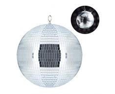 Relaxdays Discokugel, zum Aufhängen, für Decke, große Spiegelkugel, Party Deko, Mottoparty, Diskokugel Ø 30 cm, Silber