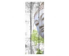 wandmotiv24 Türtapete Holz Blüten Buddha 70 x 200cm (B x H) - Dekorfolie selbstklebend Tapete, Tür-Aufkleber, Türbild, Wandbild M0544