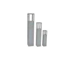 Festnight 3-teilig Säulen Set Windlicht-Säulen Windlichtsäule Kerzenständer aus MDF+Glas Kerzensäulen mit 3 Verschiedenen Größen Grau