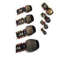 Original ALM Kuhglocke Rustikal, Weidschelle, Fransenband, Bayerischer Aufdruck, in 5 verschiedenen Größen erhältlich, Antik, Größe 10 cm