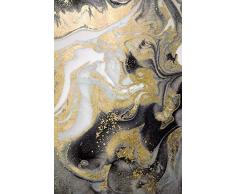 Queence | Acrylglasbild mit Blattgold | Wandbild Glasbild Acrylbild Rahmenlos | Abstrakte Kunst | Druck auf Acrylglas | Goldveredelung | Größe: 40x60 cm