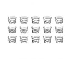 Snap by R&B 165.814 Kerzenleuchter 4fire für Spitzkerzen & Teelichter, 6 x 6 x 4 cm, Glas, klar (15 Stück)