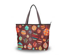 Eslifey Damen Handtasche mit Weihnachtsglocken, Schultertasche für Damen und Mädchen Gr. 38, multi