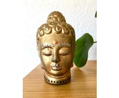 Buddha Figur Statue Kopf handbemalt