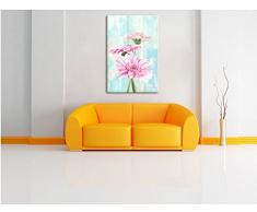Gerberas Bild auf Leinwand, XXL riesige Bilder fertig gerahmt mit Keilrahmen, Kunstdruck auf Wandbild mit Rahmen, guenstiger als Gemaelde oder Bild, kein Poster oder Plakat, Format:80x60 cm