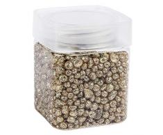 Ideen mit Herz Glitzernuggets aus Glas | Metallic-Deko-Granulat | Deko-Glitzer-Steine | Körnung: 2mm bis 7mm | 260g | ideal als Streu-Deko, Tisch-Deko Hochzeit (Gold)