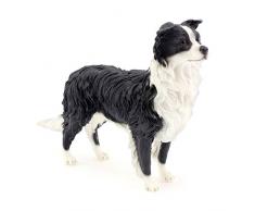 Leonardo Collection Border Collie Ornament Hund Figur, Stein, Schwarz