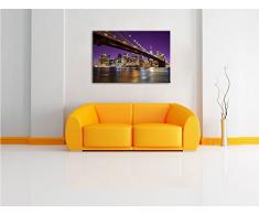 Skyline von Manhattan, Format: 120x80 auf Leinwand, XXL riesige Bilder fertig gerahmt mit Keilrahmen, Kunstdruck auf Wandbild mit Rahmen, günstiger als Gemälde oder Ölbild, kein Poster oder Plakat