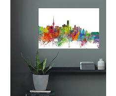 artboxONE Leinwand 30x20 cm Aquarell Architektur Reise Städte Beijing China Watercolor bunt Kunstdruck auf Leinwand - Wandbild Aquarell Architektur Reise Städte von Michael Tompsett