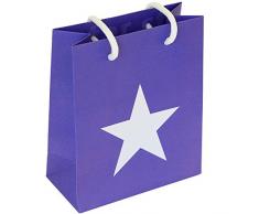 5 Papiertaschen mit Stern als Zeichen des Dankes - (Geschenktüte / Geschenktasche matt) - Alternative für Geschenkpapier