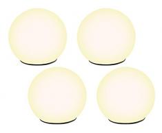Lunartec Solar Kugelleuchten: Solar-Glas-Leuchtkugel warmweiß mit Dämmerungsschalter 4er-Set (Solar Leuchtkugeln)