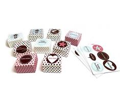 ewtshop® Pralinenschachteln, 40 Stück in 5 verschiedenen Designs, Geschenkschachteln, Geschenkboxen, Pralinenboxen, Mitbringsel, Giveaways