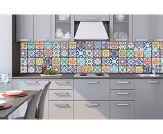 DIMEX LINE Küchenrückwand Folie selbstklebend AZULEJOS | Klebefolie - Dekofolie - Spritzschutz für Küche | Premium QUALITÄT - Made in EU | 260 cm x 60 cm