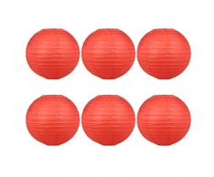 Uonlytech Runde Papierlaternen 6Pcs Die Dekorative Laternebevorzugungen Der Chinesischen Traditionellen Laternen-Faltbaren Kugellaternen-Partei Hängen