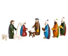 Rudolphs Schatzkiste Weihnachtsdekoration Krippenfiguren bunt Höhe 5,5cm NEU Weihnachten Christi Geburt Holz Seiffen Erzgebirge Holzdekoration Holzkunst Dekoration Figuren