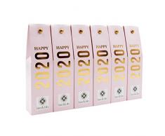 Leo & Lilo Happy 2020, der zauberhafte kleine Glücksbringer, 6 x Pfingstrosen Handcreme 20 ml in wunderschöner Geschenkschachtel mit Golddruck, Naturkosmetik Made in Germany