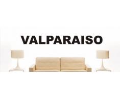 INDIGOS UG - Wandtattoo Wandsticker Wandaufkleber Aufkleber - W1032 Mehrfarbige Wandschrift mit Sehenswürdigkeiten und Stadtnamen Stadt Valparaiso 80x8
