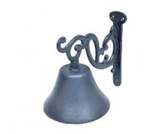 ARSUK Türklingel Garten Hof Hof Schiff Glocke Gusseisen Vintage Style Wandmontage Braun/Schwarz/Rustikal verziert (4 /Cast Iron-Black)