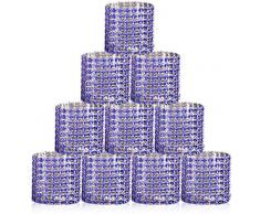 Asudaro Serviettenringe Strasssteinen Diamant Band Strassband Glitzerband Mesh Wrap Roll Bling Schmuck Dekoband Schärpe Ring Serviettenschnalle für Servietten Hochzeit Geburtstag Tisch Deko 10Stück