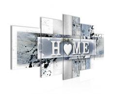 Bilder Home Herz Wandbild 200 x 100 cm Vlies - Leinwand Bild XXL Format Wandbilder Wohnzimmer Wohnung Deko Kunstdrucke Violett 5 Teilig - Made IN Germany - Fertig zum AufhÃ¤ngen 504551c