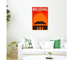 artboxONE Poster 60x40 cm Reise Retro Beijing China Hochwertiger Design Kunstdruck - Bild Reise von Kursat Unsal