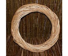PP Kranz Weidenkranz Weidenring Korbkranz Korbring Dekokranz Türkranz Dünn Entrindet (ORE140-40 cm)