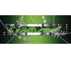 Artland Qualitätsbilder I Glasbilder Deko Glas Bilder 125 x 50 cm Abstrakte Motive Gegenstandslos Digitale Kunst Grün A7PG Silber abstrakt auf Grün