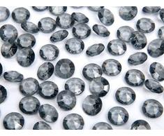 100 Stück Dekosteine Diamanten 1,2 cm // Steru Deko Hochzeit Taufe Kommunion Streudeko Tischdeko (silber)