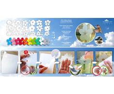 imaggge.com Fenster-Warnhinweise - Vermeiden Sie Vögel, Haustiere und Menschen Kollisionen/Streiks auf dem Fenster, 38 Aufkleber (18 Blumen, 12 Blätter) - 10 Jahre Garantie Translucent Dusted